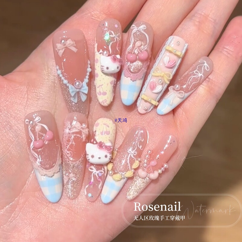 Candy Kingdom Cute Cat Little Red Book Same Style Summer Fake Nails Removable Nail Art Patch Candy Kingdom Cute Cat Little Red Book Same Style Summer Fake Nails Removable Nail Art Patch