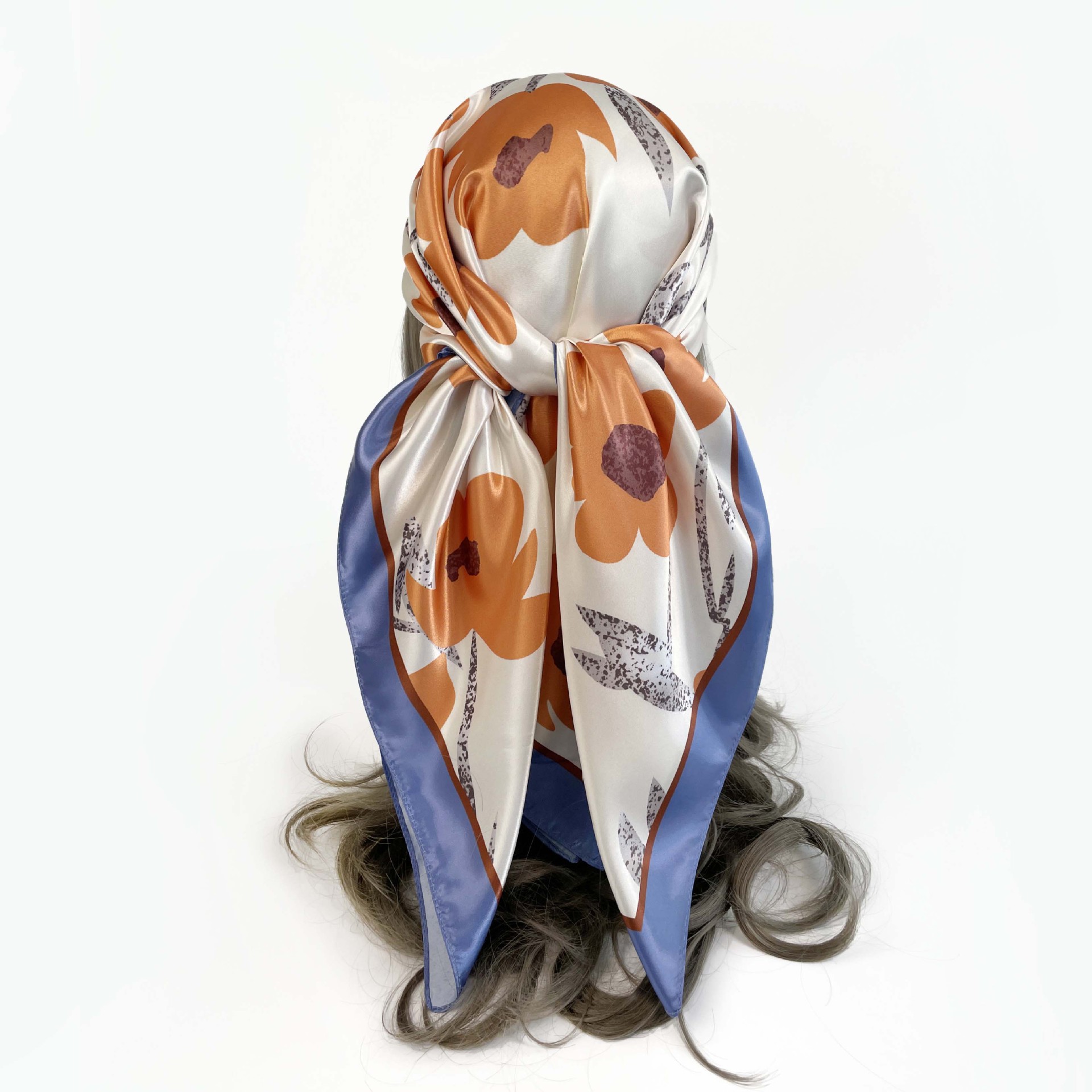 Unisex Elegant Flower Polyester Printing Silk Scarf display picture 15