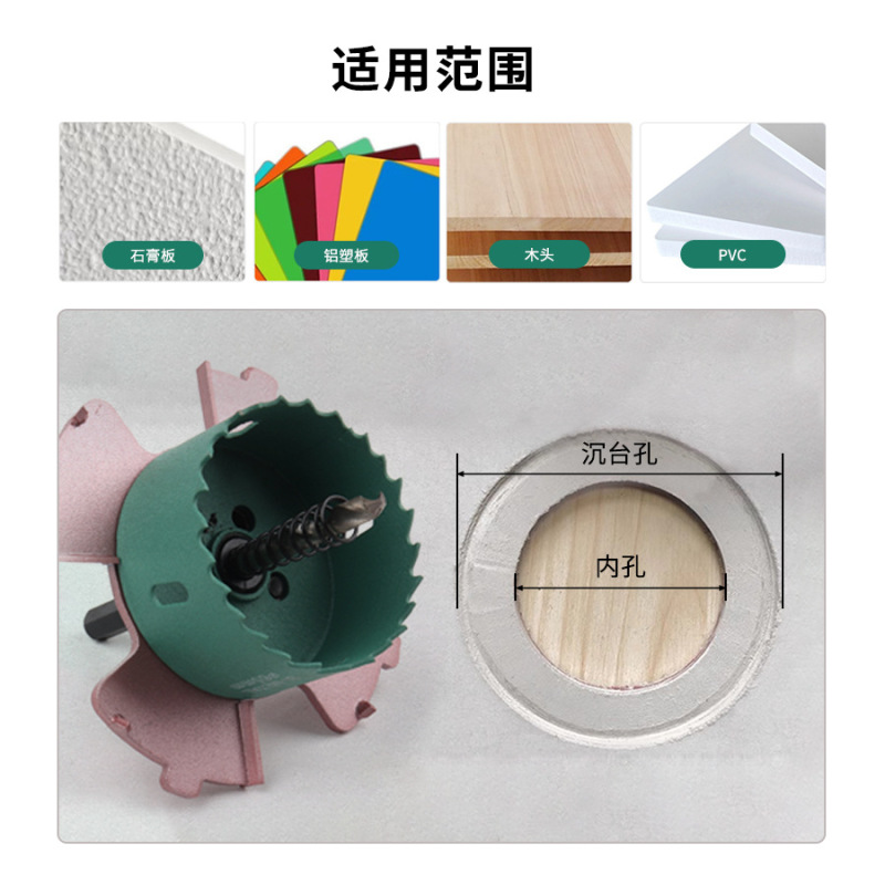 エッジレススポットライト穴開け器、エッジレスダウンライト、埋め込み金具、天井石膏ボード、木工、35エッジ翼溝|undefined