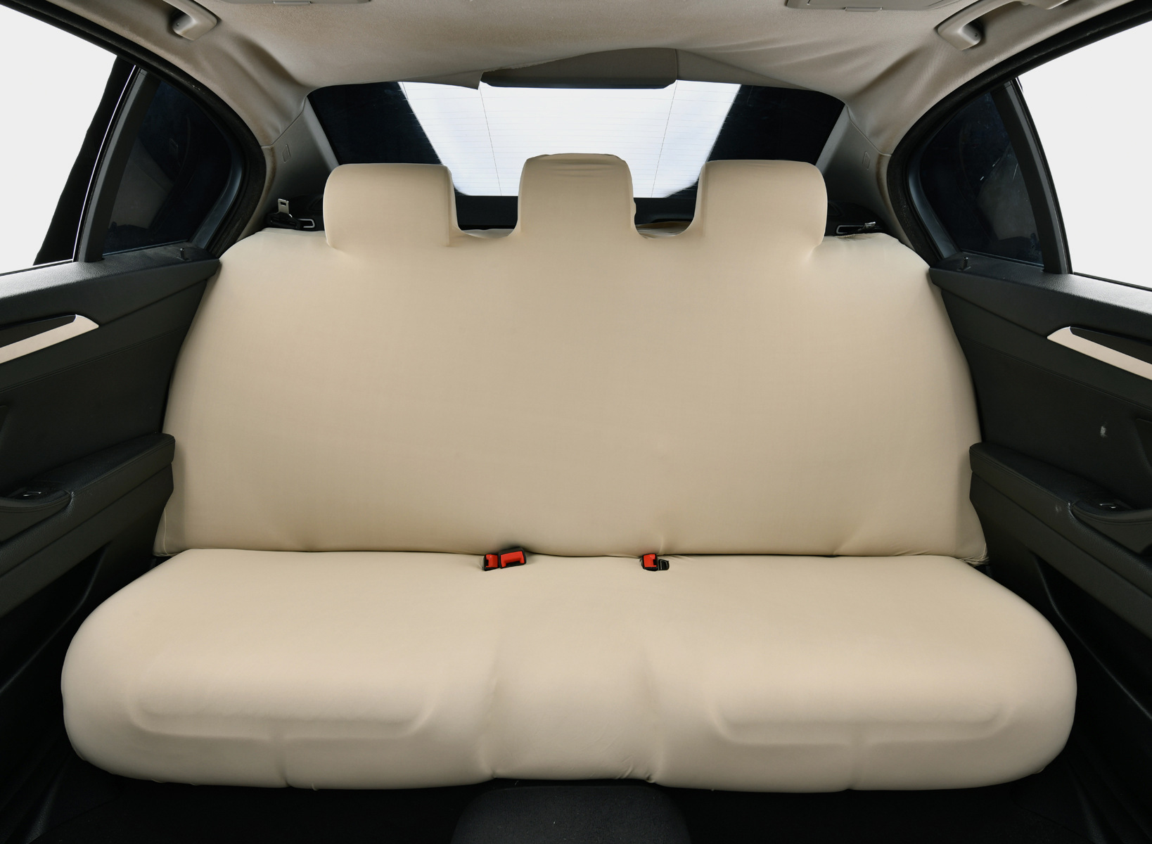 Elastic car cooling rear seat cushion cover, ice silk backrest seat cushion integrated seat protector, universal fit