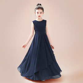 女童晚礼服小提琴演出钢琴演奏管弦音乐会表演主持人朗诵比赛服