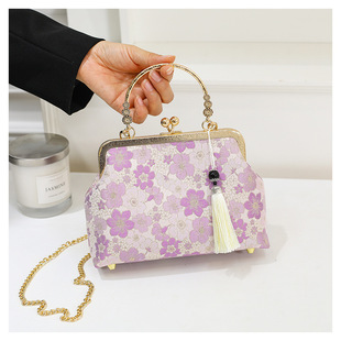 Evening Bag New Chinese Style Cheongsam Clutch Live Broadcast Women's Handbag Crossbody Bag Cross-Border Bag Runway Bag