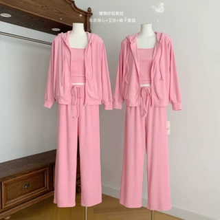 慵懒呼吸套组 柔感毛衣背心卫衣裤子纯欲显瘦休闲女叶宏服饰
