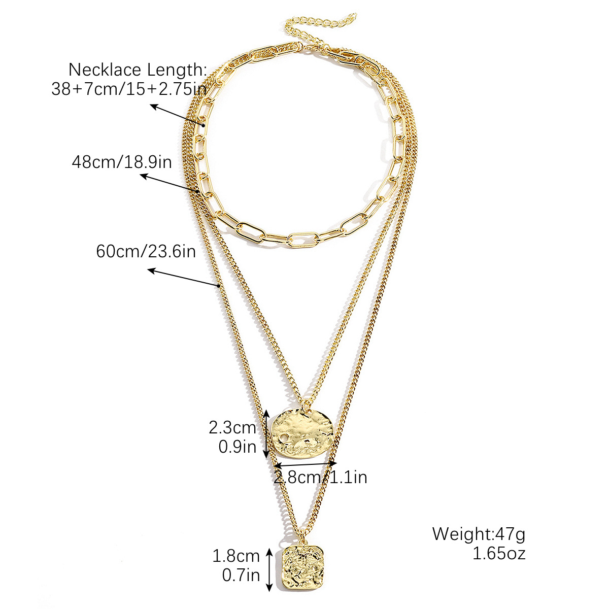 hot selling simple punk thick chain lock key pendant love lock key OT buckle necklace_voghion.com
