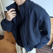 美式短款垫肩外套男春秋季设计高级感cleanfit休闲立领飞行夹克
