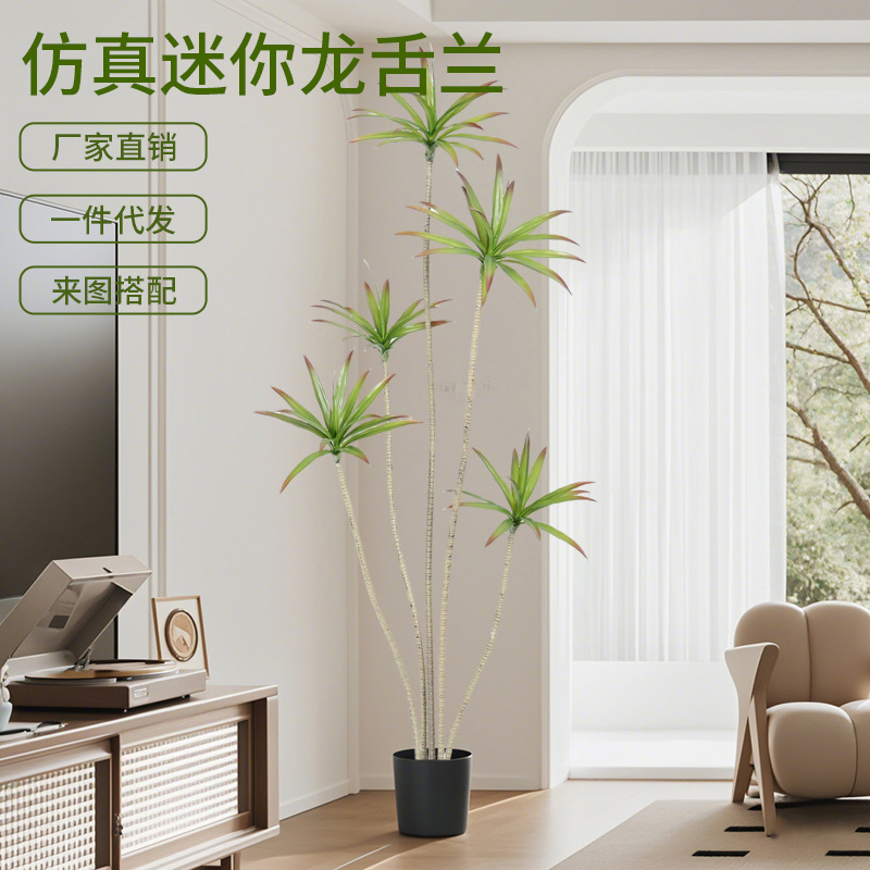 Simulación de plantas verdes Simulación de agave Lujo ligero Sala de estar interior Decoración del suelo Decoración Árbol de sangre de dragón Árbol falso Paisaje en maceta