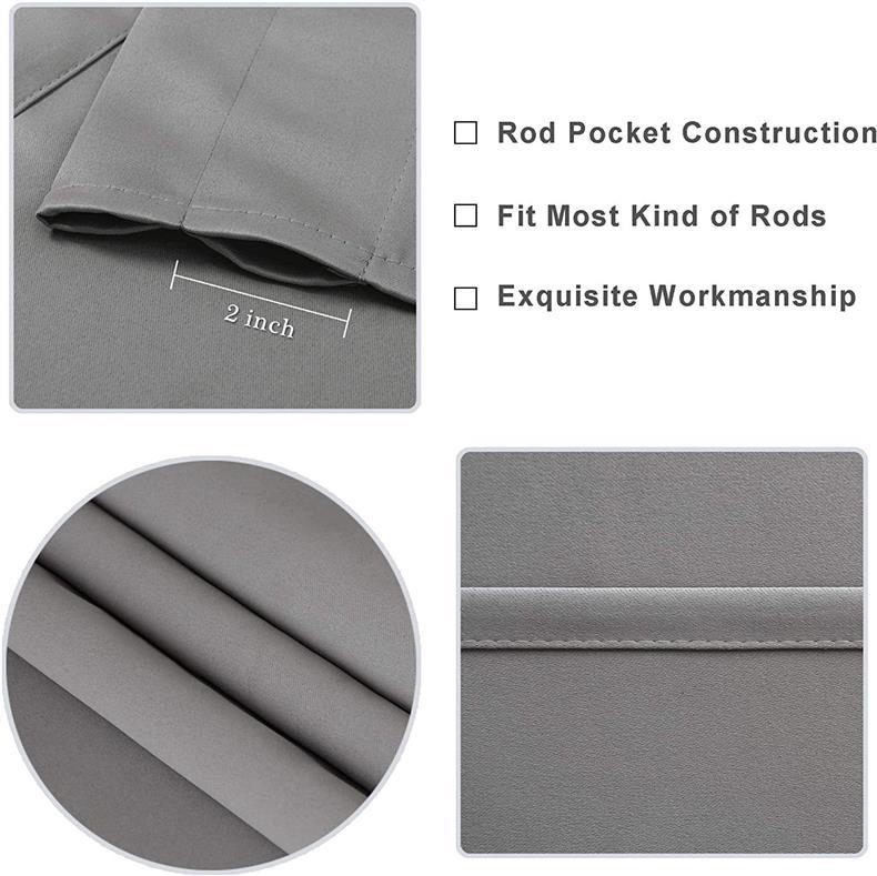 high light shielding heat insulating energy saving bedroom kitchen blocking curtains Nordic solid color black silk blackout curtains_voghion.com