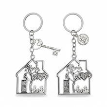 跨境房子大树一家人钥匙扣房屋出售房地产经纪人中介钥匙串挂件