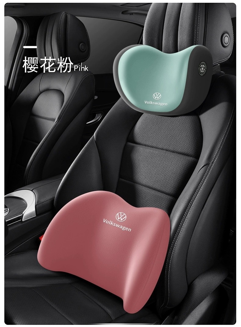 [Support Printing Car logo] Headrest Neck Pillow Waist Support Waist Support Magotan Sagitar Passat Pillow Memory Cotton