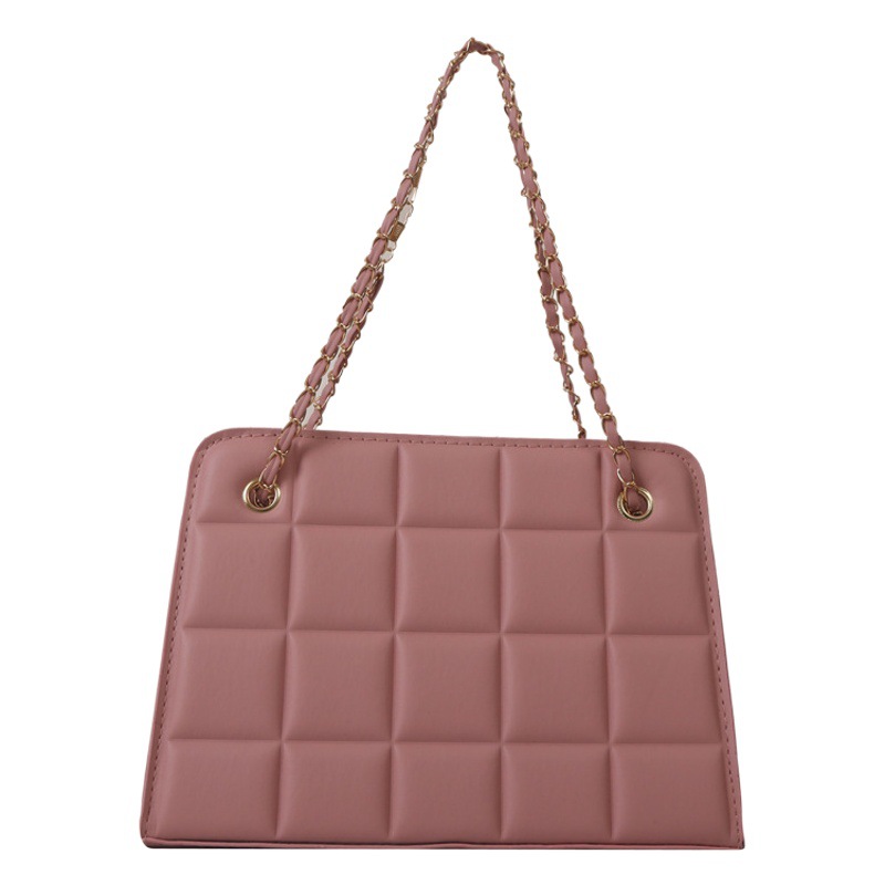 2023 nuevo estilo de cadena a cuadros bolsa de las mujeres pequeño rombo bordado hilo a cuadros bolsa de hombro de moda retro con textura bolsa de mensajero