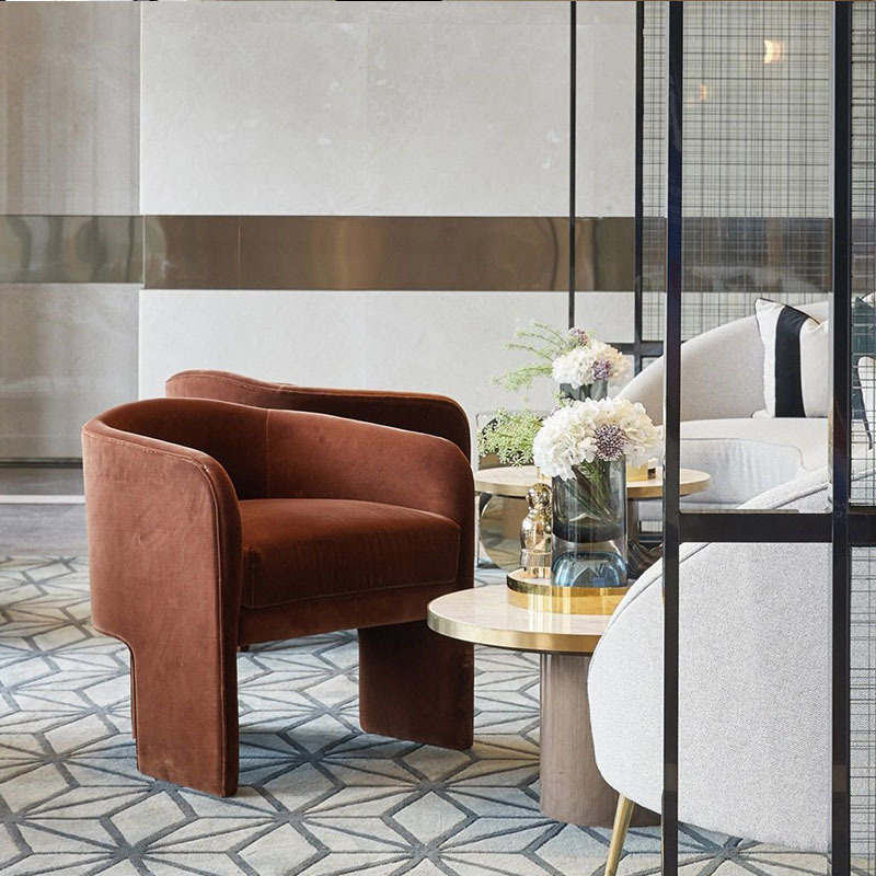 노르딕 라이트 럭셔리 패브릭 싱글 소파 의자 디자이너 간단한 현대 거실 호텔 영업 사무실 리셉션 레저 의자
