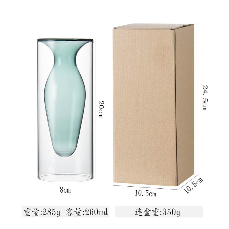 Florero de vidrio creativo, decoración del hogar, sala de estar, mesa de comedor, habitación modelo, decoración suave, arreglo floral, jarrón hidropónico