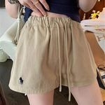 特大码300斤美工战马刺绣短裤女夏季新款宽松高腰运动休闲阔腿裤