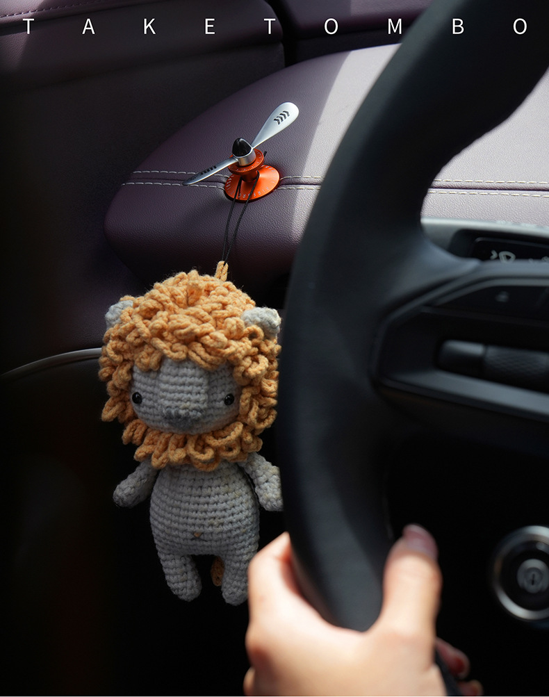 Bbdd Bamboo Dragonfly Car Decorative Hook Suitable for Xiaomi Su7 Creative Retro Yu7 Car Ornament Stress Relief Modification