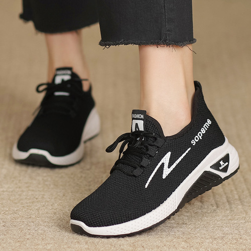 Women's Shoes 2024 Spring New Breathable and Versatile Women's Casual Sports Shoes Feiwei Trendy Women's Shoes Wholesale