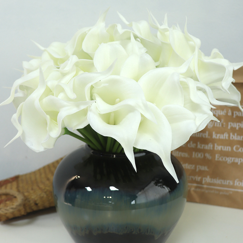 Pu Mini Calla Lily Artificial Flower Wedding Bouquet Home Decoration Floral Artificial Plant Cross-Border Wholesale