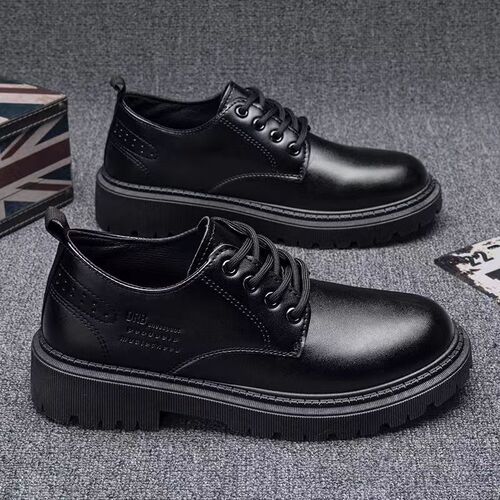 Autumn High-End Martin Boots, British Style Formal Business Wedding groom leather shoes for men, breathable casual small leather shoes