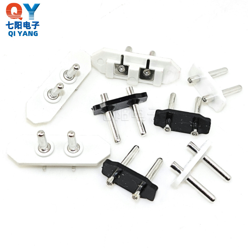 二芯针座AC-019铜针AC八字插座 按摩仪 甩脂机 剃须刀充电插座