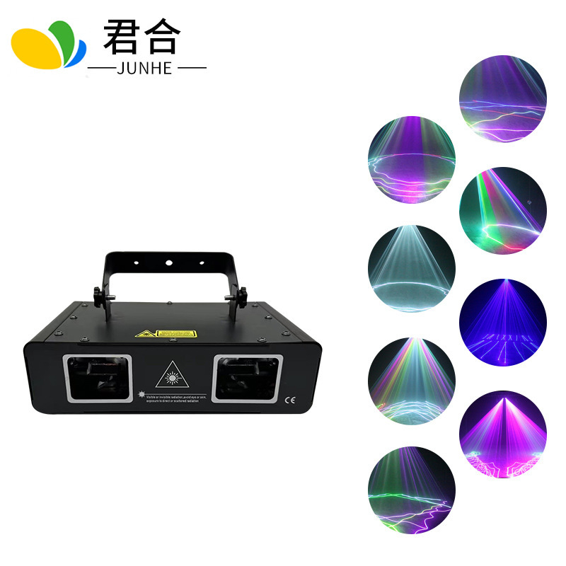 Double-hole full-color laser light 3D line beam laser light bar KTV flash room stage light Double-hole full-color laser light 3D line beam laser light bar KTV flash room stage light