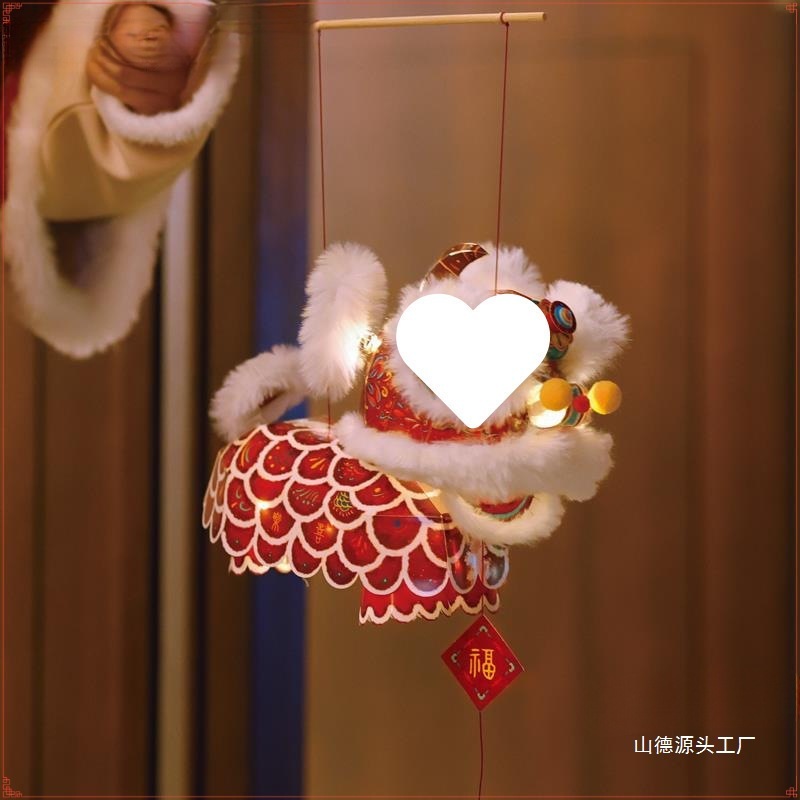 2025新年元宵节非遗醒狮灯笼手工diy材料包幼儿园儿童暖场宫花灯|undefined