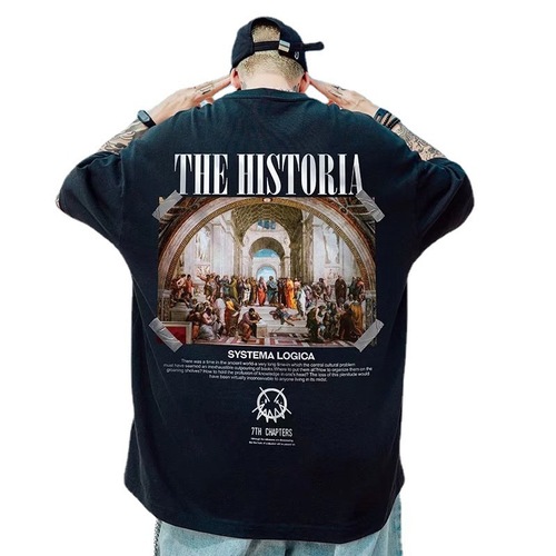 T03 Polyester Printed Short Sleeve T-Shirt M-8XL European and American Trend Oversize Men Loose Couple Half Cross-border