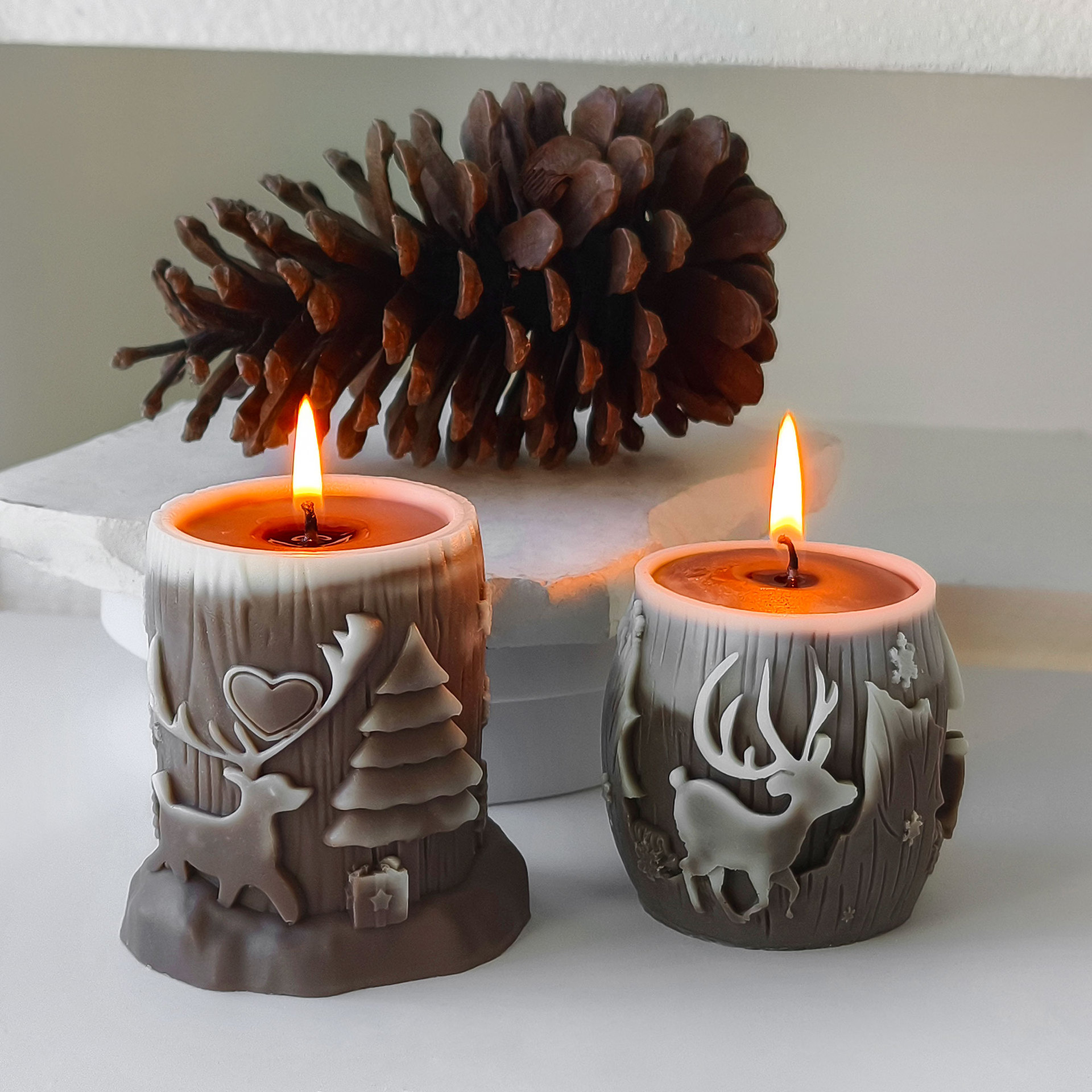 Jiahui Navidad Alce cilíndrico molde de bananas Decoración de Navidad DIY accesorios abrasivos