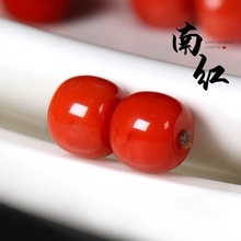 原矿瓦西火焰纹南红老型珠桶珠满肉满色腰珠diy手串文玩菩提隔珠