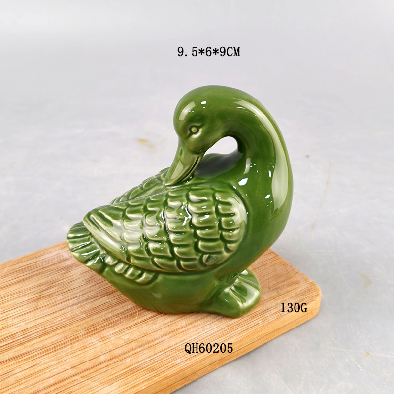 Personalizada transfronteriza cerámica verde pato cisne artesanía ornamentos nórdicos inswind combinación de estudio decoración porche