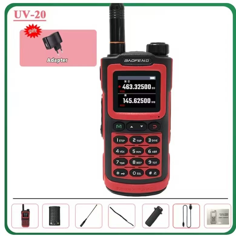 Baofeng UV20 intercomunicador de alta potencia al aire libre de larga distancia automático de frecuencia de menú chino UV FM multibanda