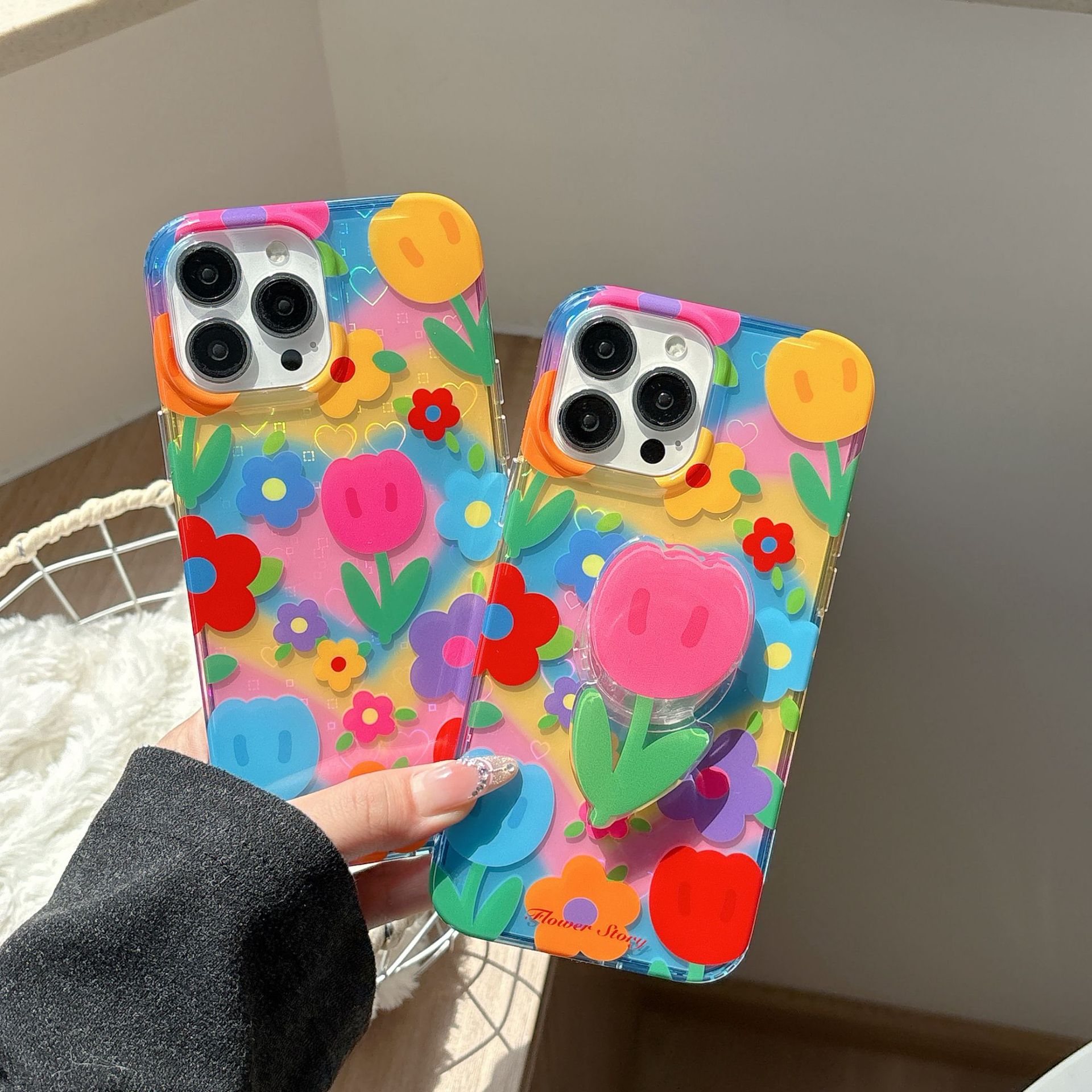 Color graffiti verano tulipanes apple 15ProMax funda para teléfono móvil 16Pro soporte 14/13 nuevo 16PM
