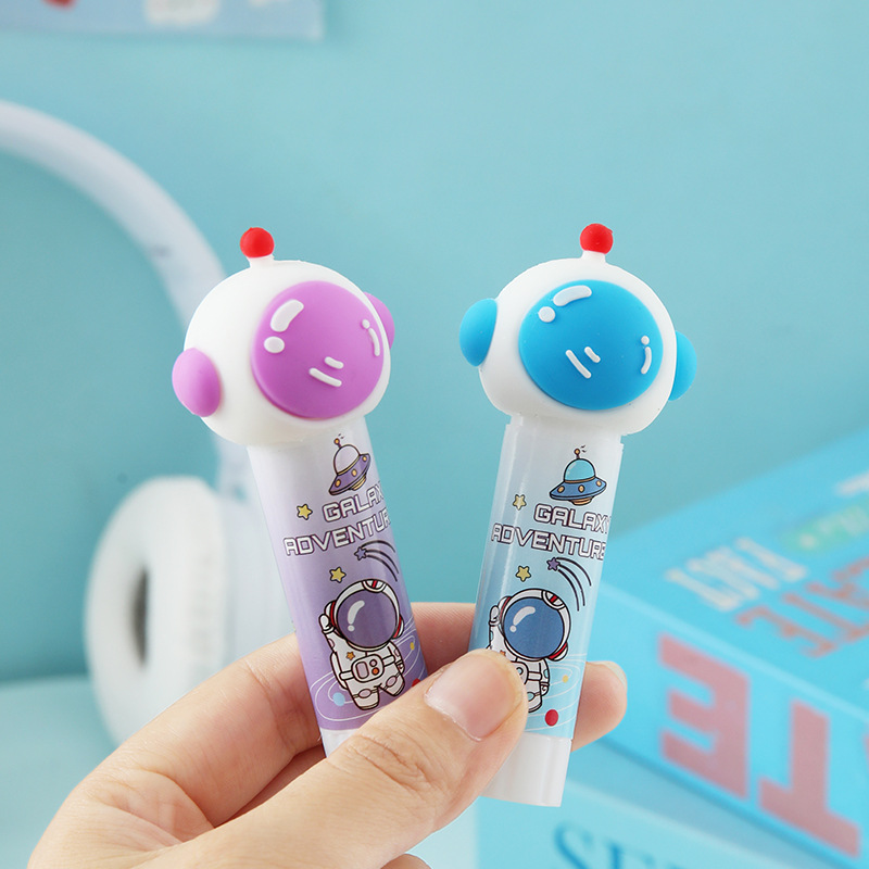 Nuevo astronauta pegamento sólido forma creativa barra de pegamento sólido de alta viscosidad y secado rápido para estudiantes de escuela primaria barra de pegamento hecha a mano de bricolaje