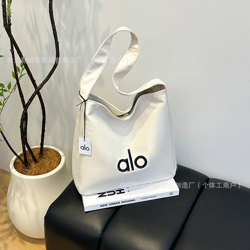 aloyoga ヨガバッグ ショルダー キャンバスバッグ ユニセックス 大容量 ショッピングバッグ バケットバッグ スポーツ フィットネスバッグ|undefined
