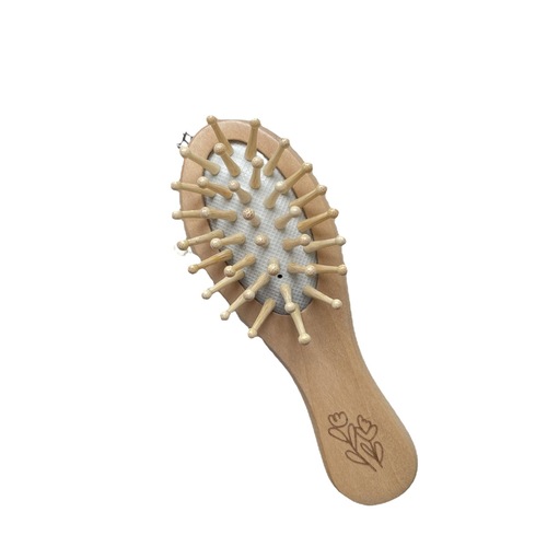 Amazon exports European and American bagged tulip lotus wood leather massage comb portable comb air cushion comb