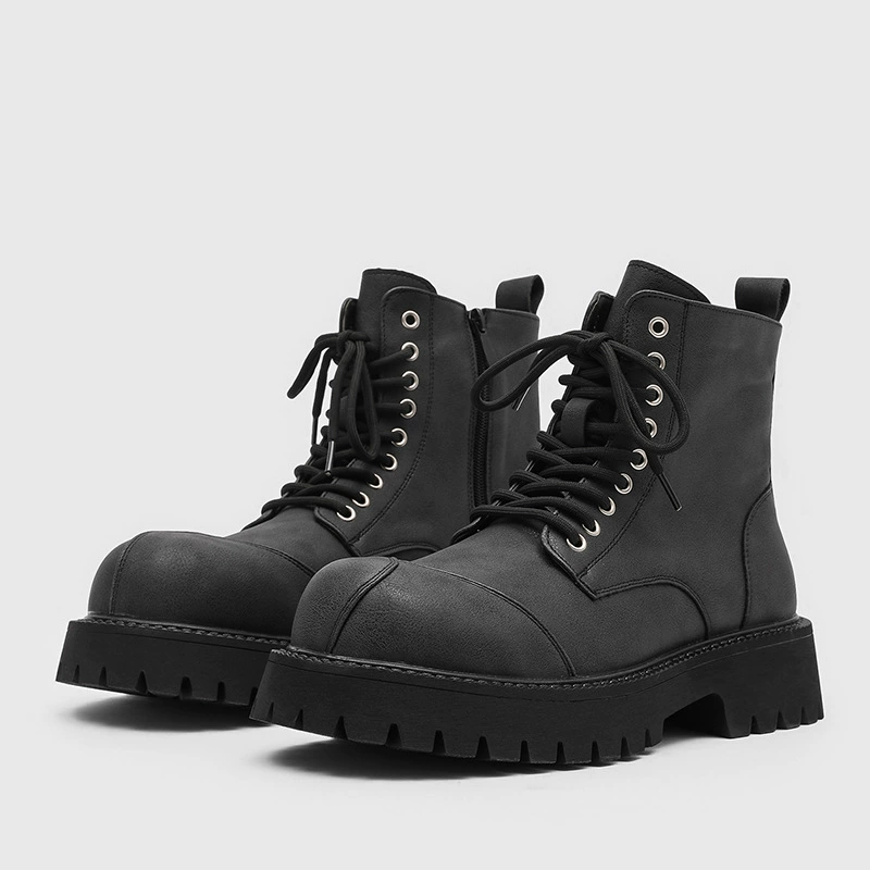 男士马丁靴2025新款英伦风高帮后的复古工装痞帅机车靴5416-J