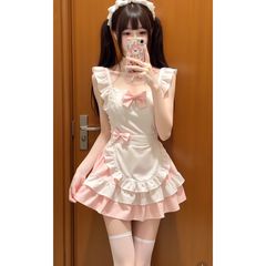 甘くてかわいい女の子cosメイド服ドレスショートスカートチュチュスカートケーキスカートリボンエプロンスーツ女性用