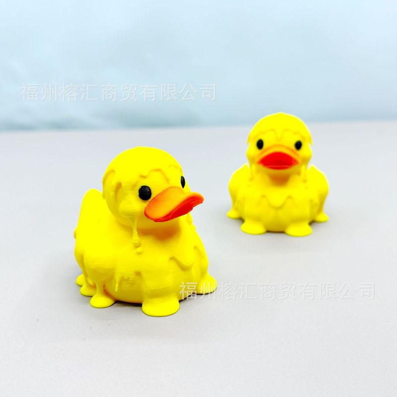 跨境新品 Melting duck 融化的吉普鸭装饰家居客厅装饰3D打印摆件|undefined