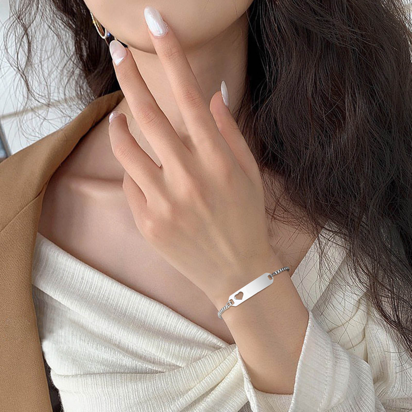 Απλό Στύλ Στερεό Χρώμα Χρώματος Πεταλούδας 304 Ανοξείδωτο Ατσάλι Κορίτσια Ενήλικες Βραχιόλι display picture 3