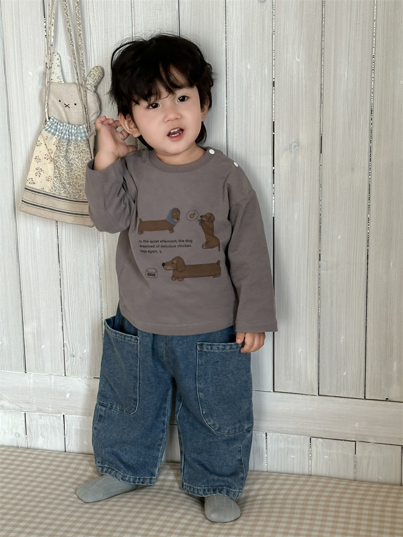 Trajes infantiles de otoño 2026 primavera y otoño nuevos productos de ropa infantil coreana de otoño chaqueta de niño jeans set