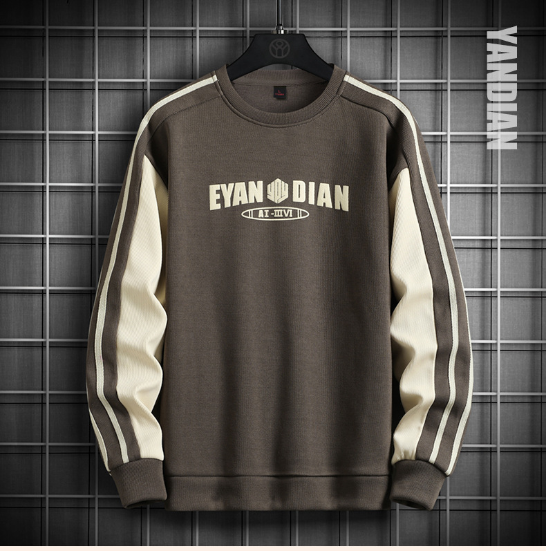 Sweatshirt 2024 autumn new versatile Korean version trendy long sleeved t-shirt plus size M-8XL base shirt men's top_voghion.com