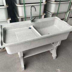22種類のクォーツストーン製洗濯槽一体型洗い桶、日焼け防止・凍結防止、屋外バルコニー用、モップ洗い場付き