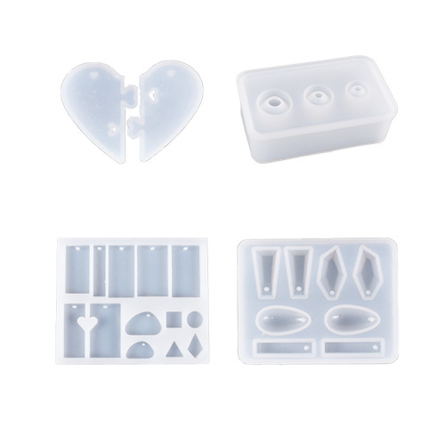 26 Epoxy pendant molds heart-shaped baby patch egg keychain hanging frame silicone abrasive tools wholesale