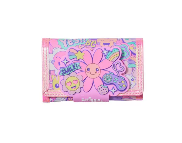 Fuchsia wallet, flowered