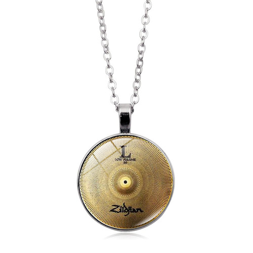 DJ drummer cymbals drum set time gem pendant necklace female cross-border European and American fashion sweater chain jewelry small gift