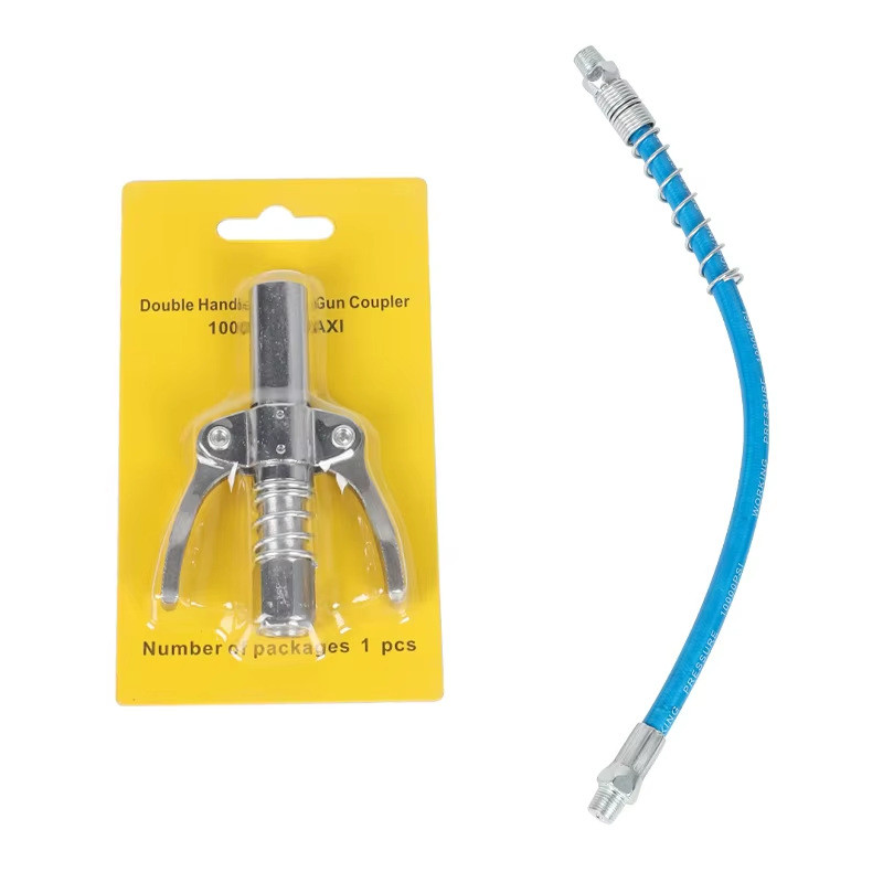 Pistola de grasa boquilla de bloqueo tipo de abrazadera de aceite de alta presión manual eléctrico neumático mantequilla máquina autoblocante boquilla plana accesorios de cabeza plana