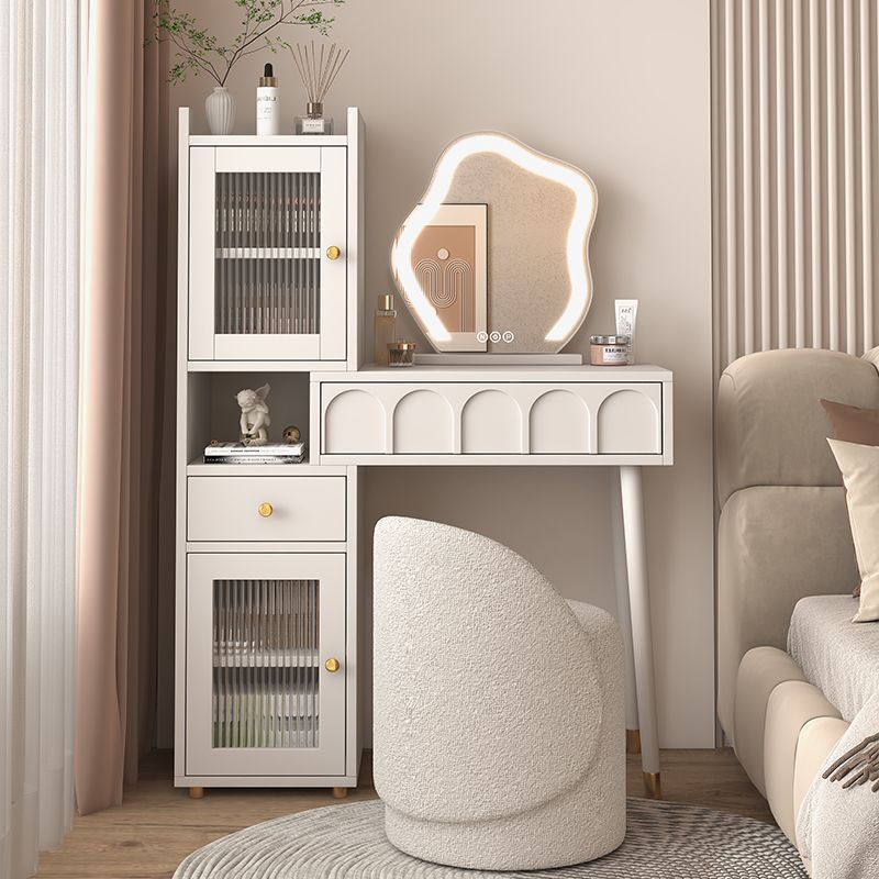 Cream Style Dressing Table Bedroom Modern Simple Small Apartment Internet Celebrity Storage Cabinet Bedside Table Dressing Table Desk Integrated