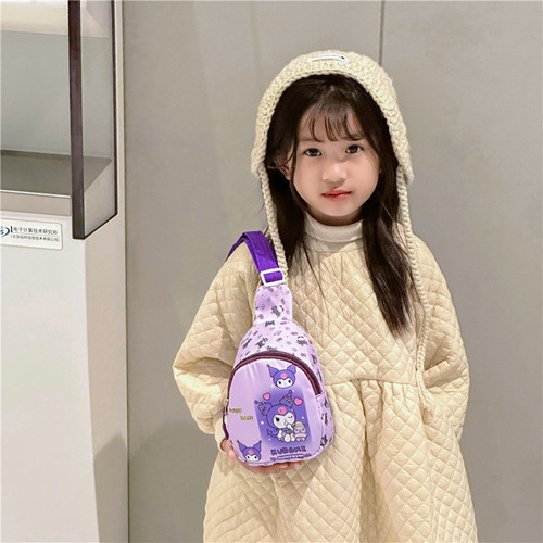 New cartoon children's chest bag, cute kindergarten school bag, fashionable little kids cross-body backpack, snack toy single-shoulder bag