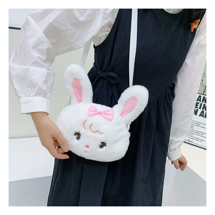 Plush rabbit bag, children's coin purse, cute princess single-shoulder bag for girls, autumn and winter crossbody bag for little girls undefined
