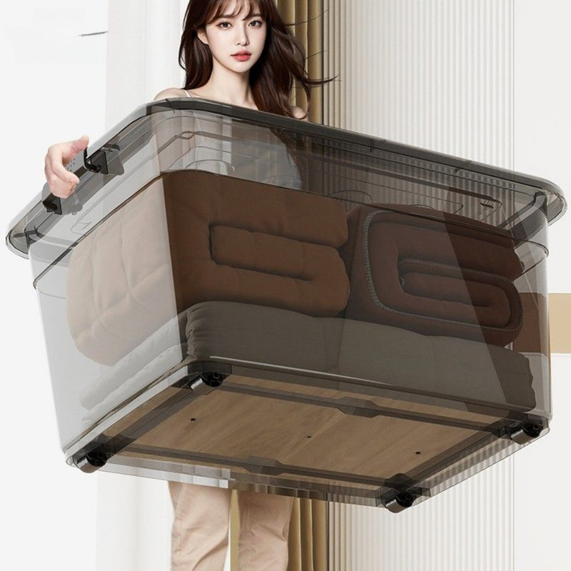 Large transparent household storage box, thickened clothing organizer, plastic basket for snacks and toys, clothing storage box wholesale Large transparent household storage box, thickened clothing organizer, plastic basket for snacks and toys, clothing storage box wholesale