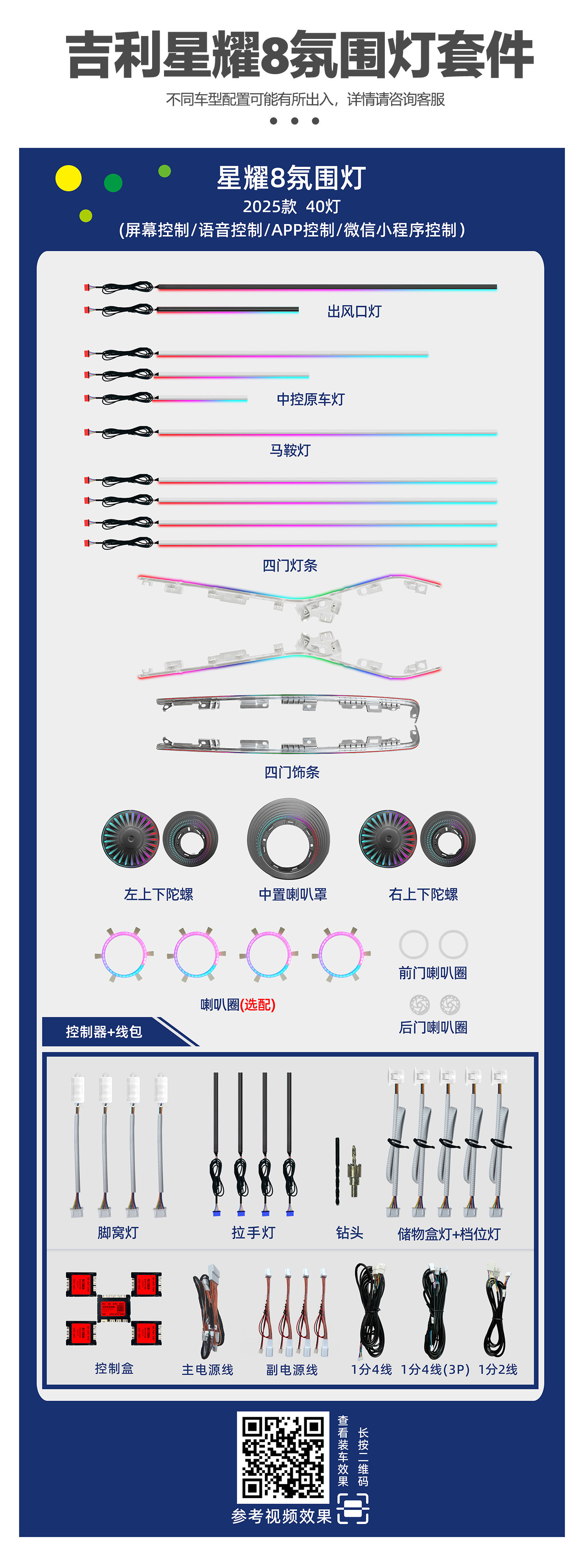 Car ambient light is suitable for Geely Xingyao 8 2025