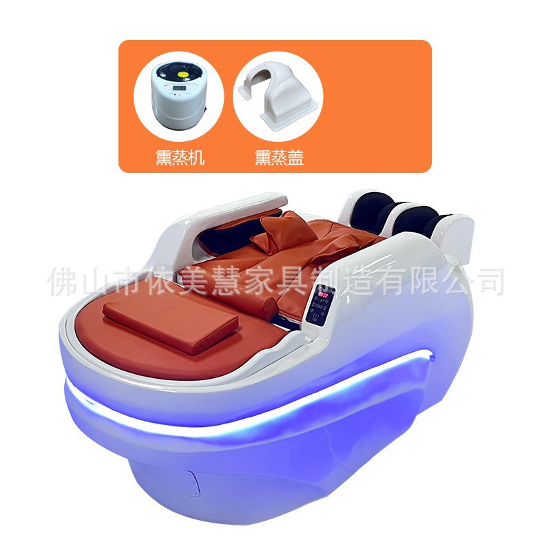 Nuevo tipo de masaje eléctrico inteligente totalmente automático lavabo de cabello de alta calidad barbería salón de cabello cama de tratamiento de cabello especial de circulación de agua image 8